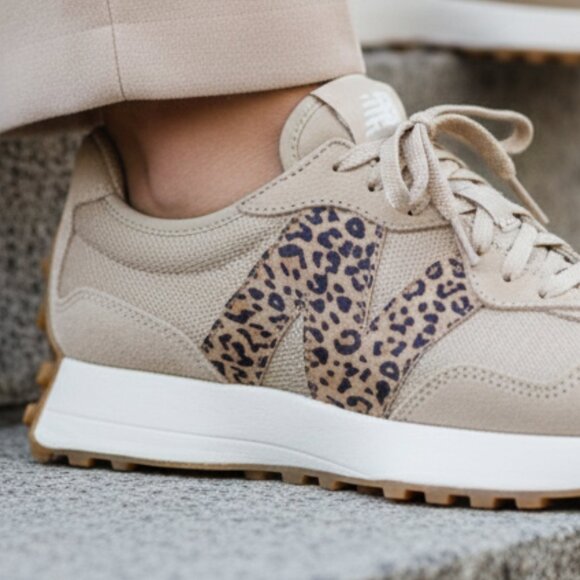 New Balance 327 Animal Print Women's Sneakers Shoes Beige Leopard various sizes - Picture 6 of 13